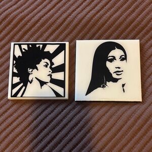 Lauryn Hill and Nicki Minaj ceramic coasters